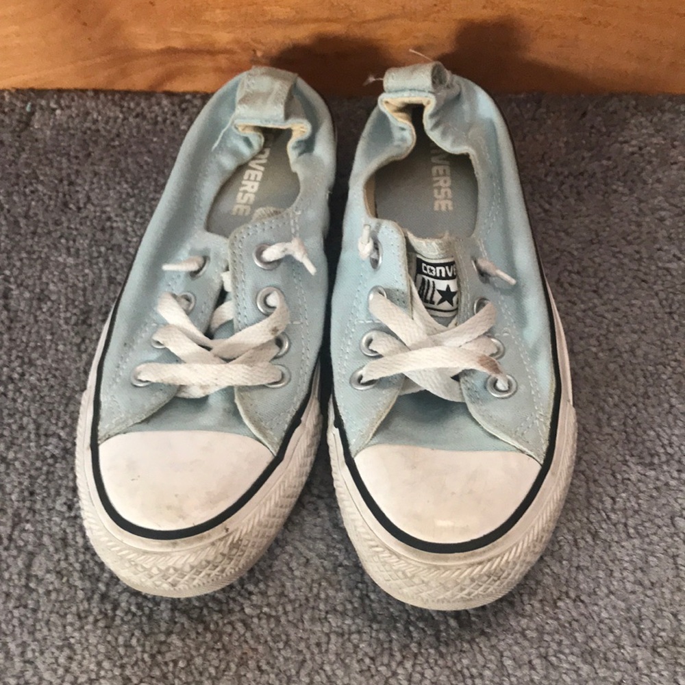 Light blue low top Converse